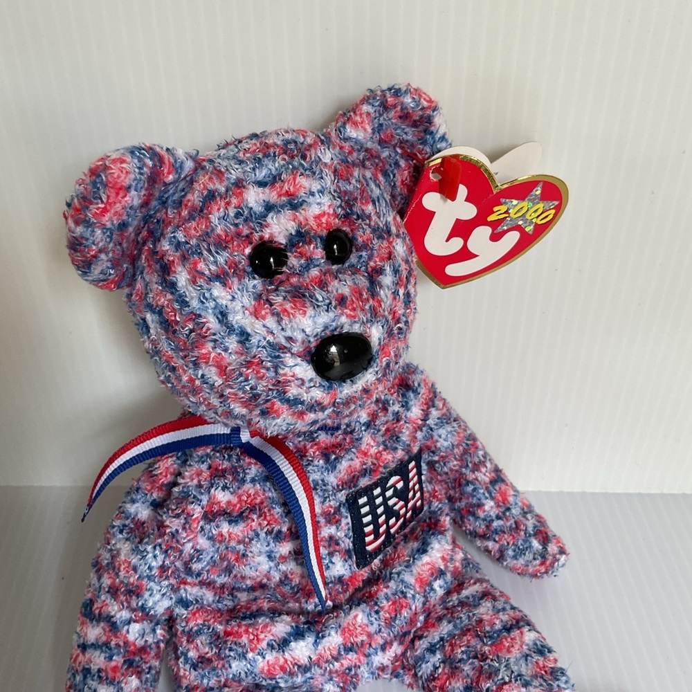 Ty Beanie Baby “USA” Bear 2000– Rare Patriotic Plush - Picture 3 of 11